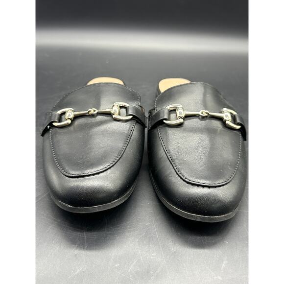 BCBGeneration Black Mule Loafers Size 7 | Slip-On Horsebit Flats - Picture 3 of 9